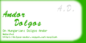 andor dolgos business card